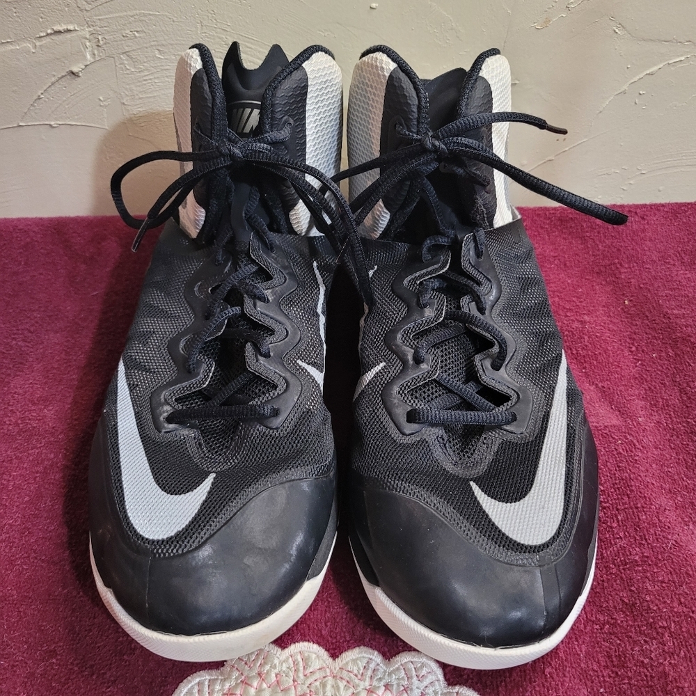 Nike Prime Hype DF II Black White Mesh Breathable Basketball Shoes Size 12